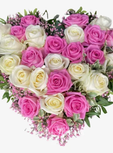 Траурное украшение «Сердце из роз» от интернет-магазина цветов в 