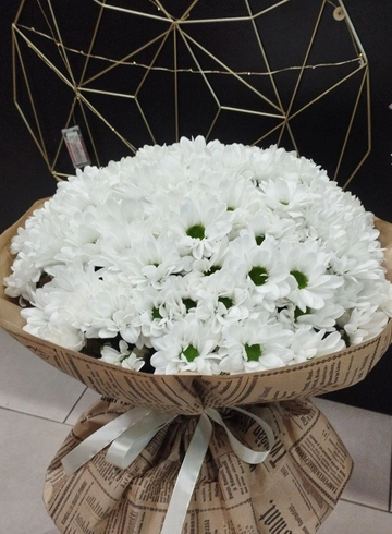 Букет из белоснежных хризантем &laquo;Снежная красота&raquo; от интернет-магазина цветов в 